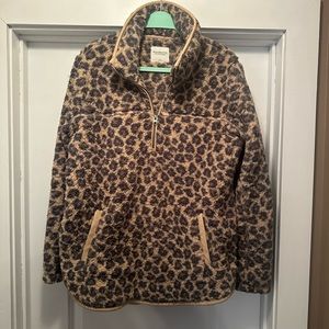 Womens' Abecrombie + Fitch Sherpa Quarter Zip Pullover Size LARGE EUC